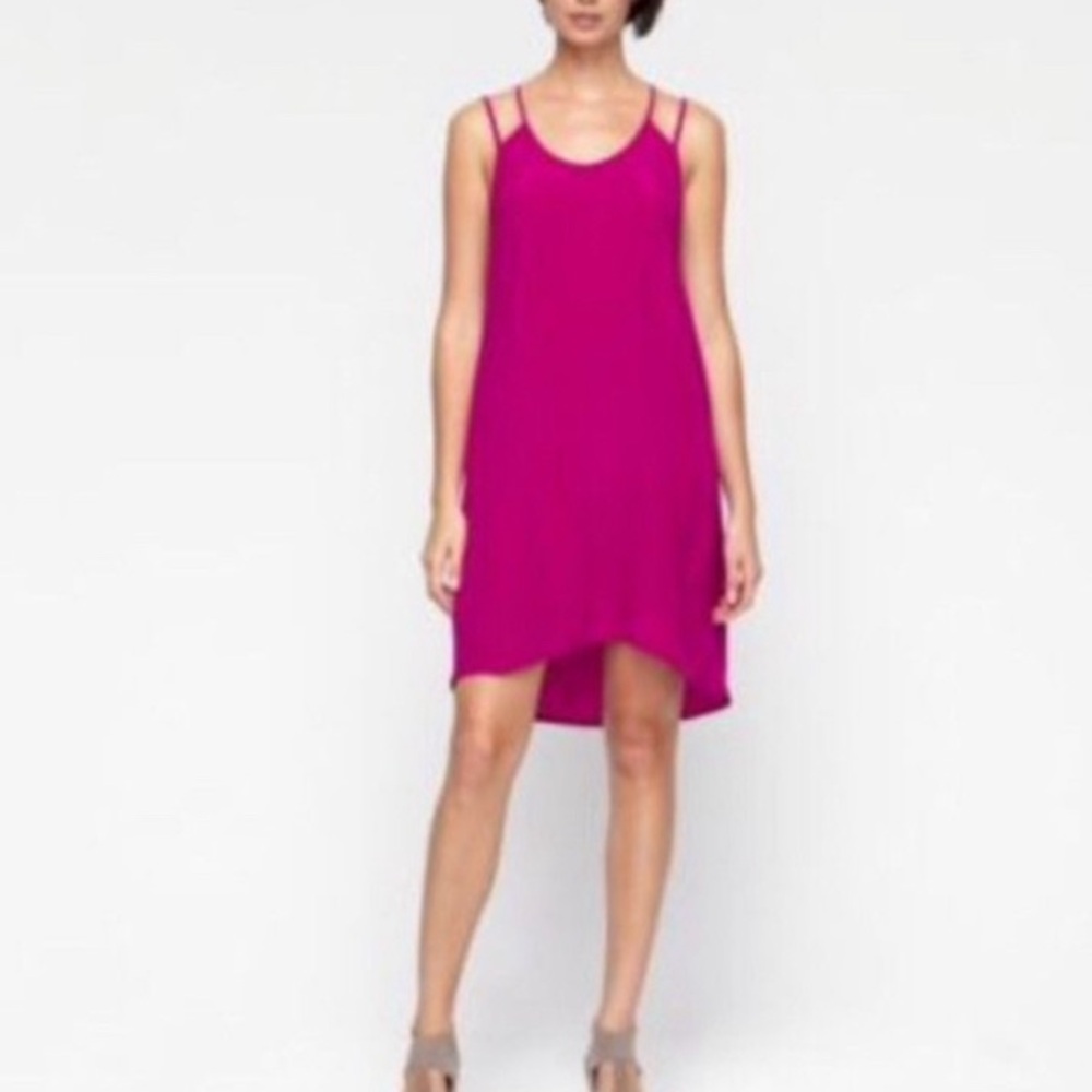 Eileen Fisher Size Medium 100% Silk Double Strap Lightweight Camisole Slip Dress